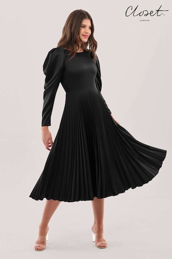 Closet London Black Pleated Dress (N32357) | £85