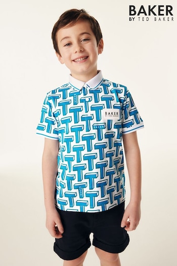 Baker by Ted Baker All Over Printed Polo Shirt (N32414) | £20 - £26