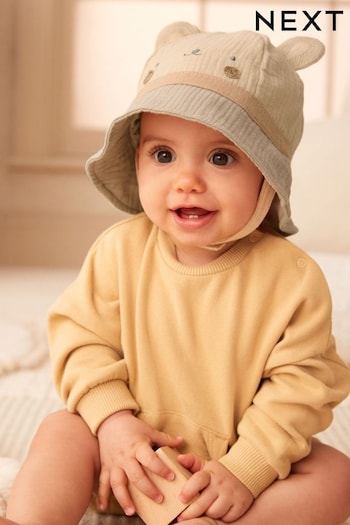 Neutral Bear Baby Bucket Hat (0mths-2yrs) (N32442) | £7
