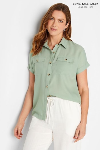 Long Tall Sally Green Pocket Utility Shirt (N32504) | £29