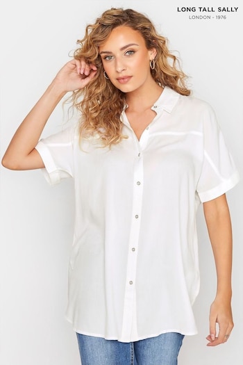 Long Tall Sally White Short Sleeve Shirt (N32505) | £29