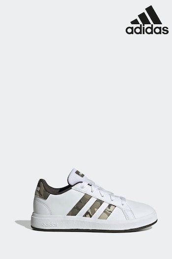 adidas and White Sportswear Grand Court 2.0 Trainers (N32551) | £33