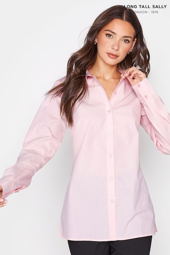 Long Tall Sally Pink Fitted Cotton Shirt (N32562) | £29