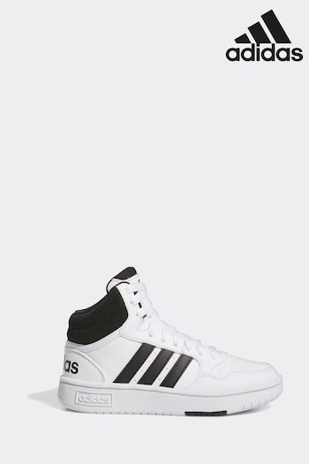 adidas White/black Hoops Mid Shoes (N32566) | £35