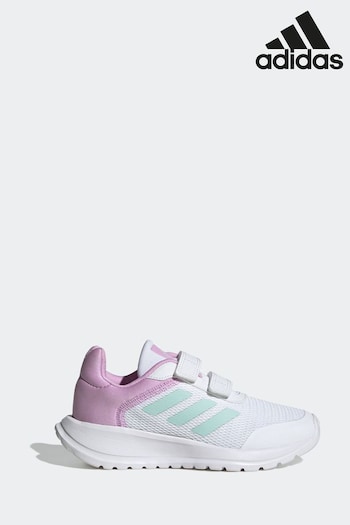 adidas White/Green/Pink Kids Sportswear Tensaur Run Trainers (N32567) | £28