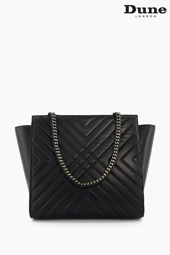 Dune London Black Hampstead Large Leather Bag (N32637) | £200