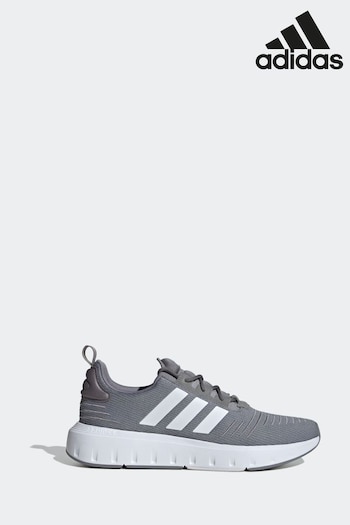 adidas Grey striped Denimwear Swift Run Trainers (N32645) | £90