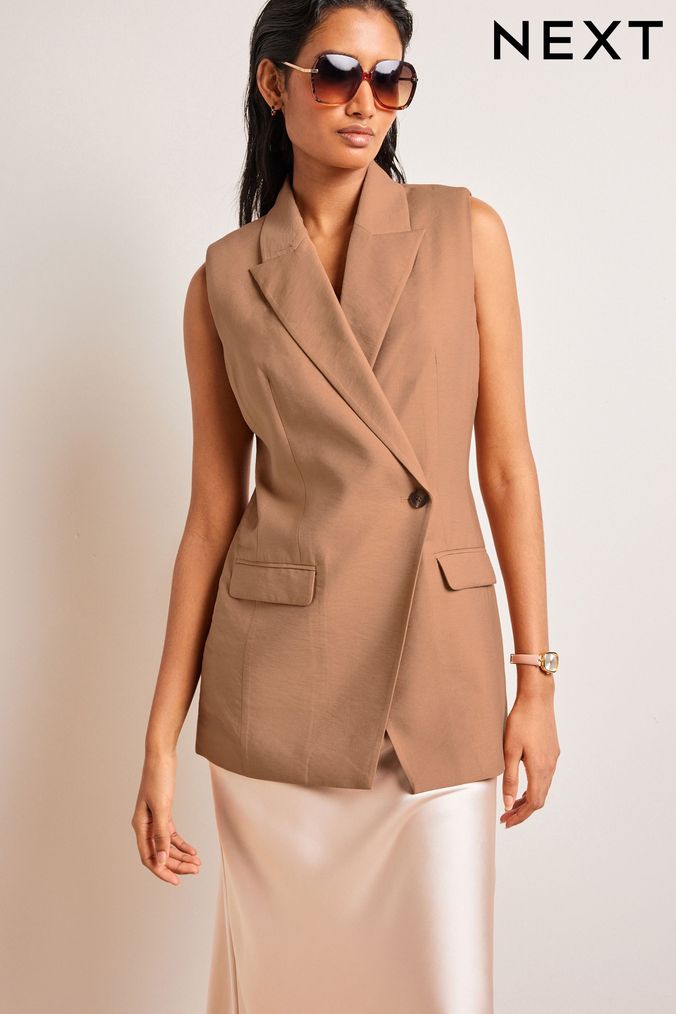 Buy Women s Blazer Sleeveless Coatsandjackets Online Next UK