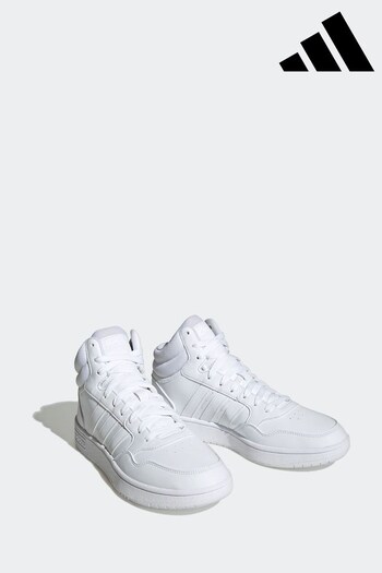 adidas Haves White Originals Hoops 3.0 Mid Lifestyle Basketball Classic Vintage Trainers (N32714) | £60