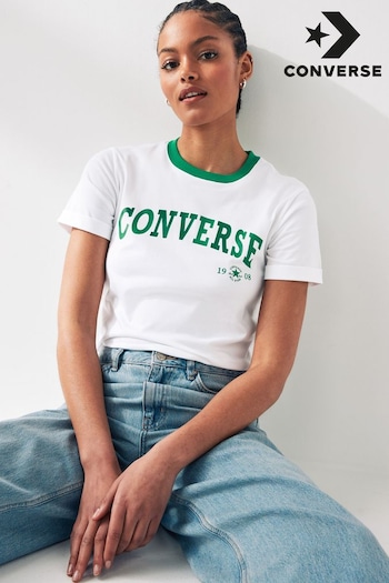 Converse gedropte White Retro Chuck T-Shirt (N32723) | £28