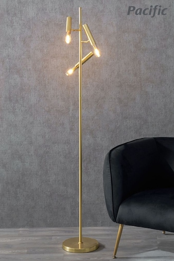 Pacific Gold Harper Metal 3 Light Floor Lamp (N32761) | £180