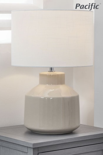 Pacific Cream Nora Crackle Effect Table Lamp (N32764) | £70