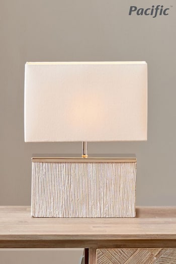 Pacific White Hampton Wash Wood Table Lamp (N32769) | £149.99