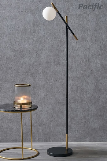 Pacific White Wanda Orb and Metal Floor Lamp (N32772) | £100