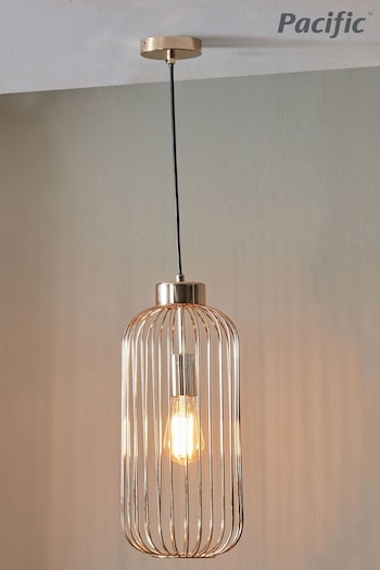 Pacific Gold Dania French Metal Wire Tall Pendant Ceiling Light (N32792) | £80