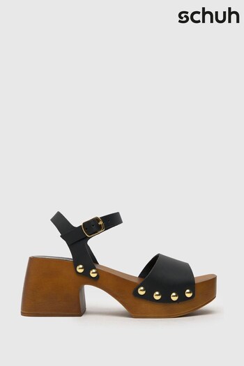 Schuh Verona Leather Black Clog Geiger Sandals (N32808) | £45