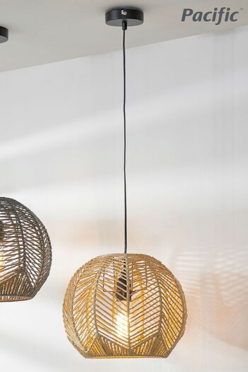 Pacific Natural Sibuco Natural Woven Paper Pendant Ceiling Light (N32841) | £40