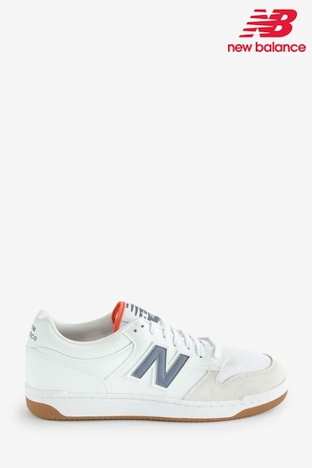New Balance White Brown Mens 480L Trainers (N32880) | £95