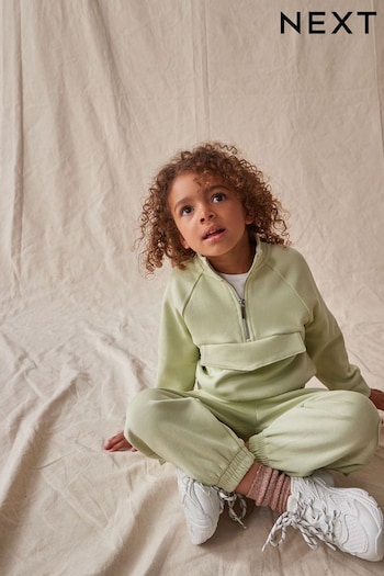 Lime Green Zip Crew And Cargo Joggers Set (3-16yrs) (N32966) | £22 - £28
