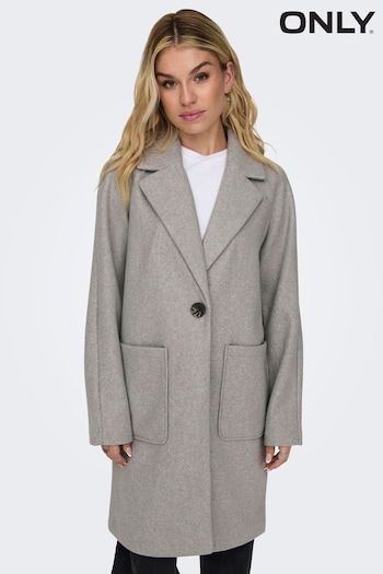 ONLY Grey Lightweight Tailored Coat with Front Pockets (N32990) | £55