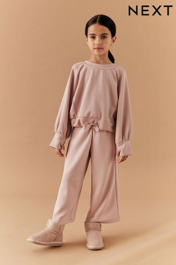Pink Modal Sweatshirt And Wide Leg Trousers (3-16yrs) (N33019) | £26 - £32