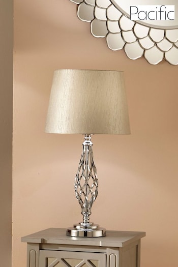 Pacific Silver Jenna Metal Twist Detail Table Lamp (N33044) | £80