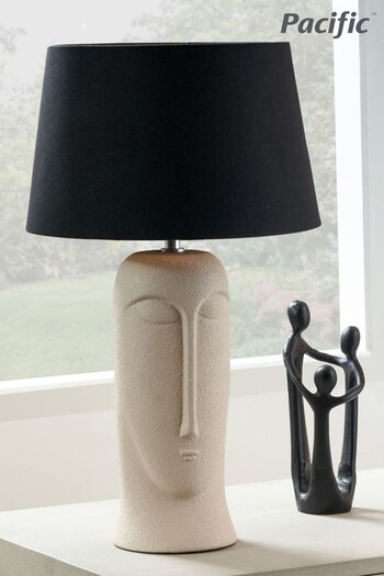 Pacific Cream Rushmore Texture Ceramic Table Lamp (N33060) | £80