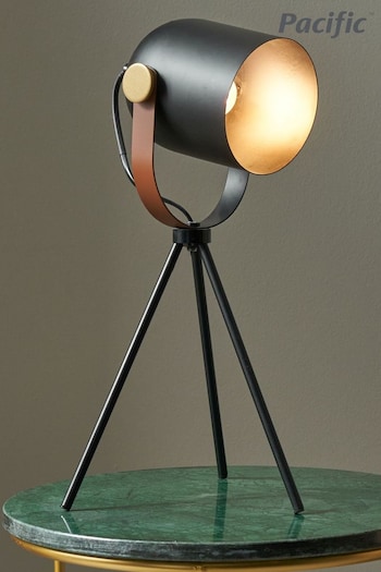 Pacific Black Auden Metal Tripod Table Lamp (N33061) | £40