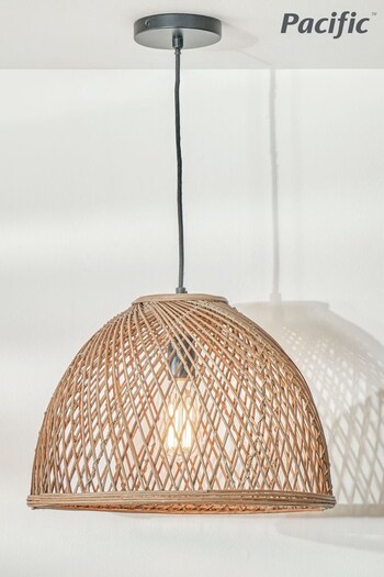 Pacific Natural Konka Woven Dome Pendant Ceiling Light (N33065) | £170