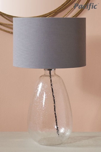 Pacific Clear Beja Organic Shape Tall Bubble Glass Table Lamp (N33068) | £150