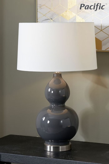Pacific Grey Gatsby Ceramic Table Lamp (N33069) | £130