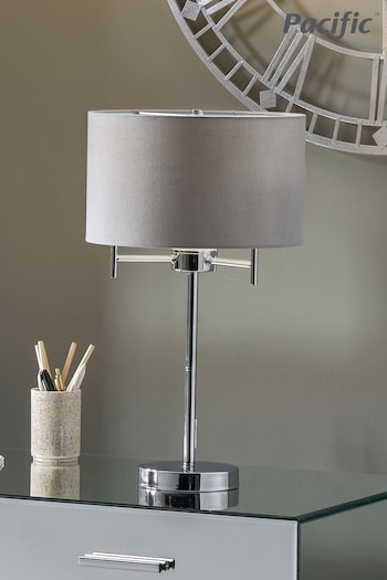Pacific Silver Plaza 3 Light Metal Table Lamp (N33070) | £99.99