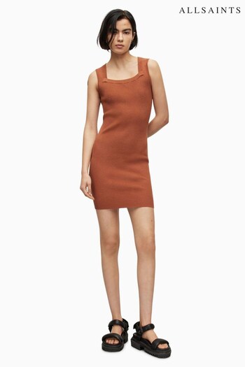 AllSaints Orange Bardi Mini Dress (N33107) | £139