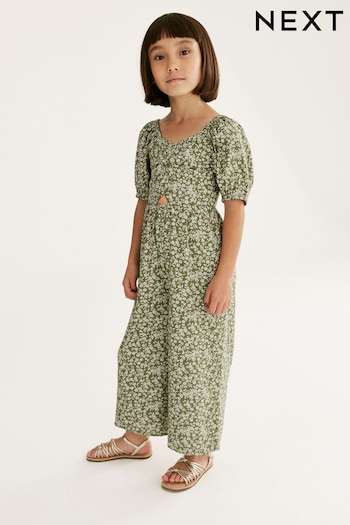 Olive Green Printed Jumpsuit (3-16yrs) (N33127) | £17 - £22