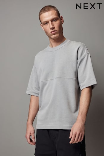 Grey Crew Sweatshirt Cotton Rich Heavyweight Short Sleeve Jersey (N33138) | £18