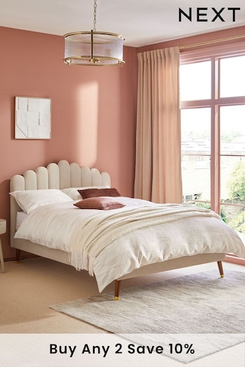 Soft Texture Light Natural Adele Upholstered Bed Frame (N33165) | £499 - £599