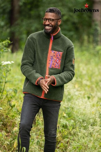 Joe Browns Green Multi Funky Fleece Zip Through Sweatshirt (N33180) | £64