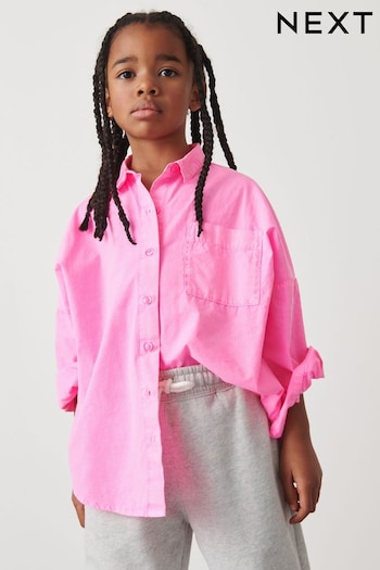 Hot Pink Oversized Shirt (3-16yrs) (N33285) | £14 - £19