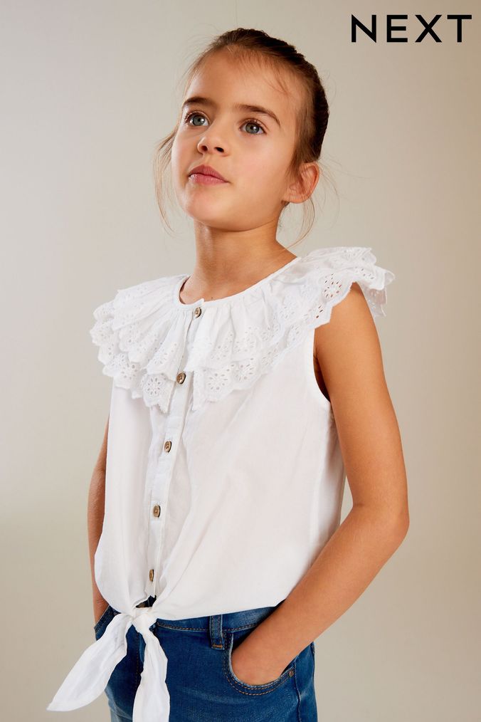 Girls White Blouses White Long Short Blouses For Girls Next