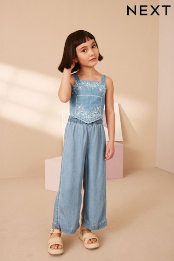 Blue Denim Embroidered Cami Top (3-16yrs) (N33303) | £14 - £19
