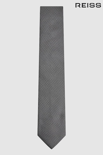 Reiss Charcoal Ceremony Textured Silk Blend Tie (N33328) | £48