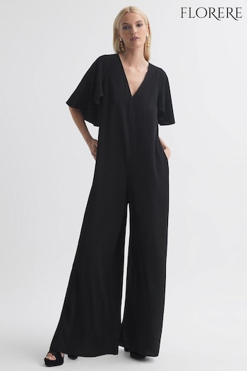 Florere Relaxed Fit Cape Sleeve Jumpsuit (N33330) | £228