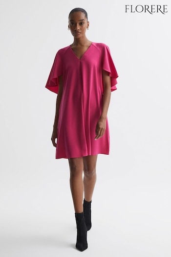 Florere Relaxed Fit Cape Sleeve Mini Dress (N33332) | £198