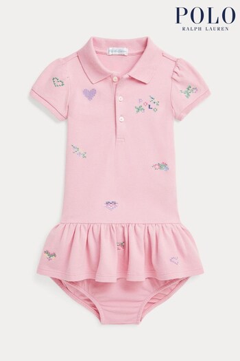 Polo tkim Ralph Lauren Pink Dress (N33531) | £95