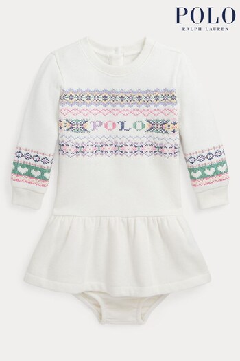 Polo Ralph Lauren Baby Fair Isle Logo Fleece Dress (N33532) | £99