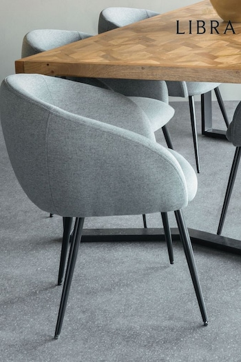 Libra Interiors Smoke Grey Langley Dining Chair (N33535) | £325