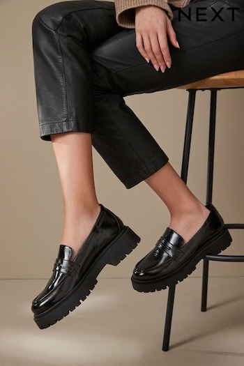 Black Patent Forever Comfort® Chunky Loafers (N33556) | £36
