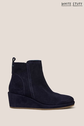 White Stuff Blue Luna Suede Wedges Ankle Boots (N33582) | £89