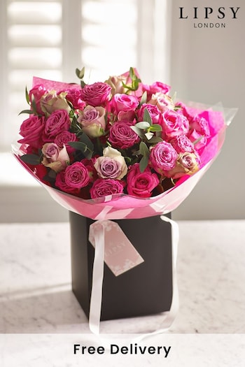 Pomegranate Pink Fresh Flower Bouquet in Gift Bag (N33585) | £40