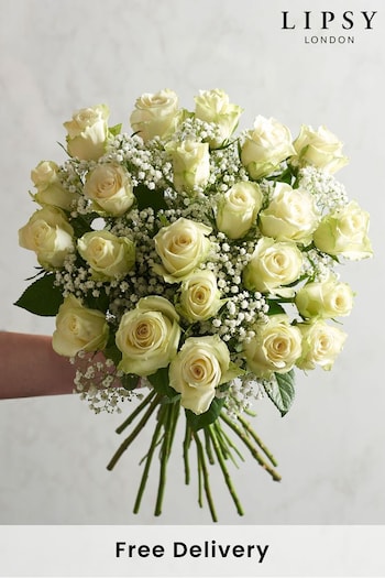 White Rose Fresh Flower Bouquet (N33586) | £30